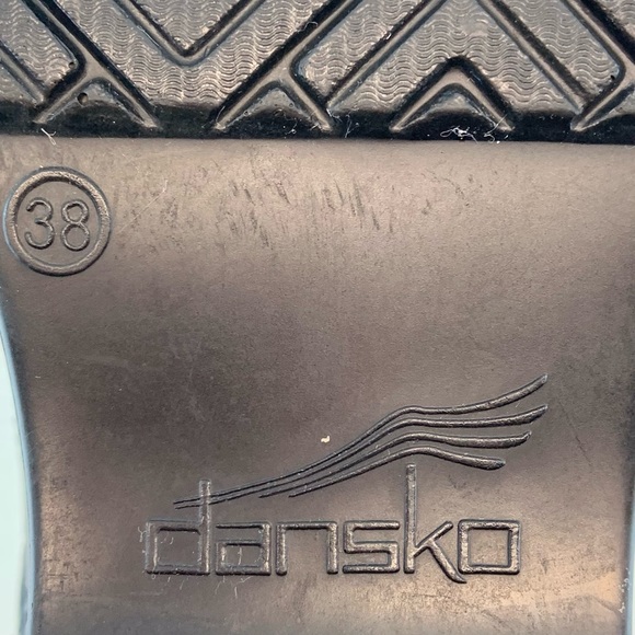 Dansko Black Oiled Metal Floral Patricia Professional Stapled Clogs 38 7.5 8 - Picture 8 of 11